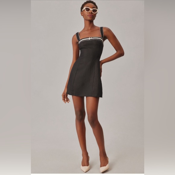 Reformation Elana Linen Dress in black size 4 *sold out online* - Picture 6 of 10